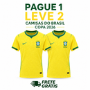 (PAGUE 1 LEVE 2) Camisa Seleção Brasileira Jogador 2026/27 II + BRINDE EXCLUSIVO